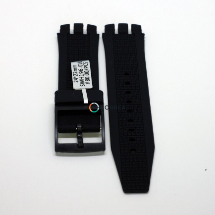Каучуковый ремешок для часов Swatch Simply Pure черный RKS-008 - 9